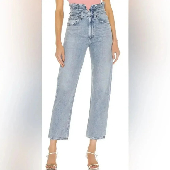 Agolde Denim - AGOLDE Lettuce Waist Wide Leg Jeans Revival Light Wash Size 30